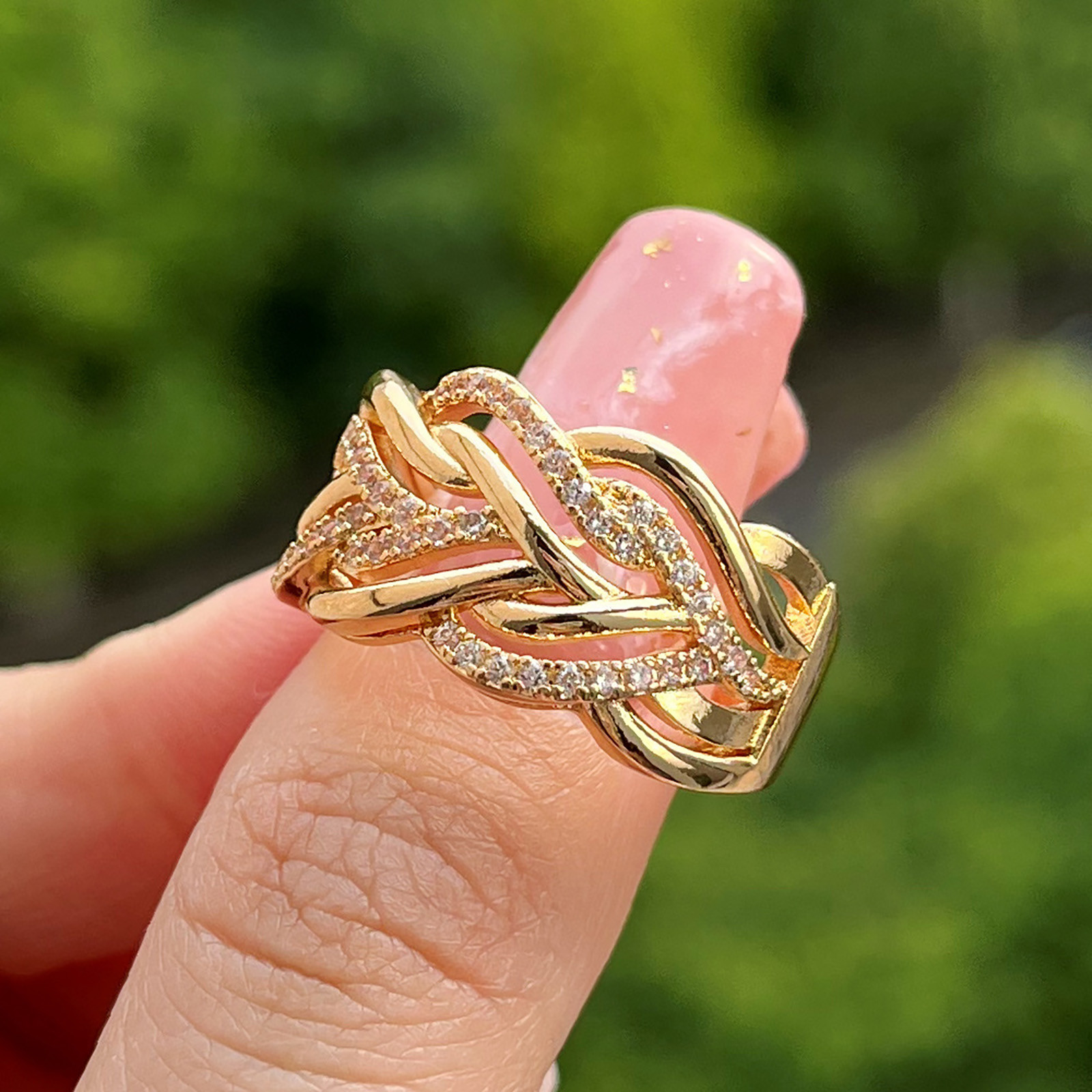 MANHUJI Ring Set for Women Couple Princess Cut Diamond Set Ring Fashion Luxury Women Engagement Wedding Jewelry Thumb Rings for Women Wedding Rings for Women Ring Set for Women(Gold,7)